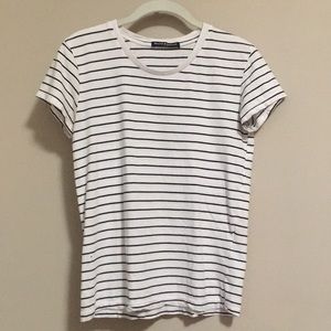 Brandy Melville black and white striped shirt.